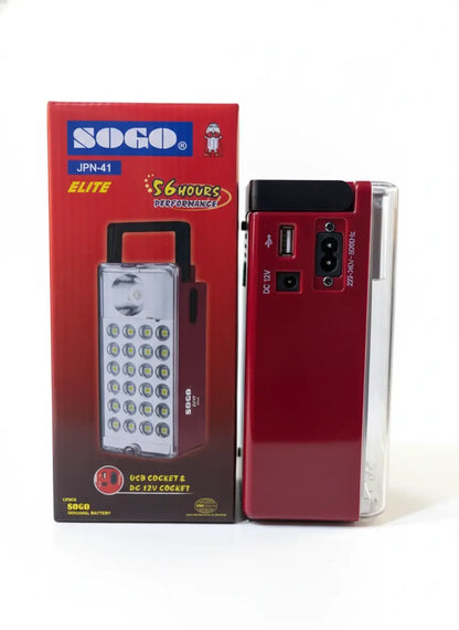 Sogo JPN-41 Rechargeable Light | 56 Hours Backup, Power Bank.
