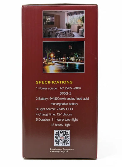 Sogo JPN-109 Portable Rechargeable Light | 11Hr Backup | Dual Light Source