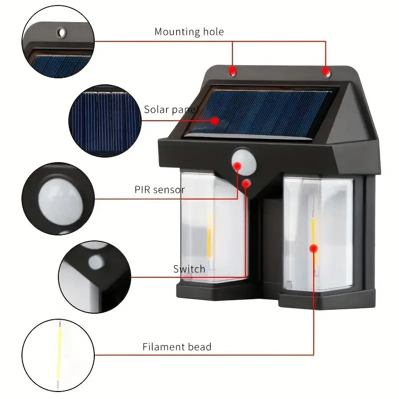 Double LED Solar Sensor Lamp