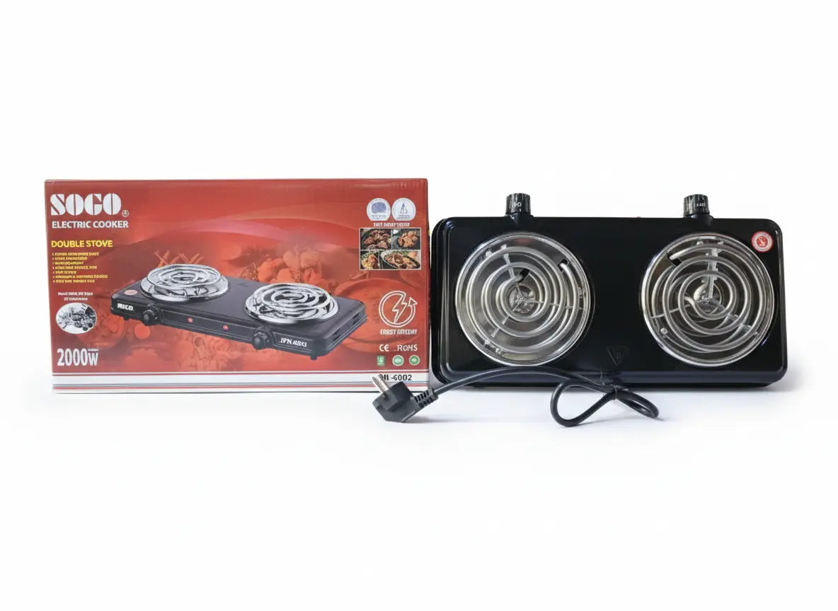 Sogo Electric Cooker – Energy-Saving Double Stove (2000 watts)