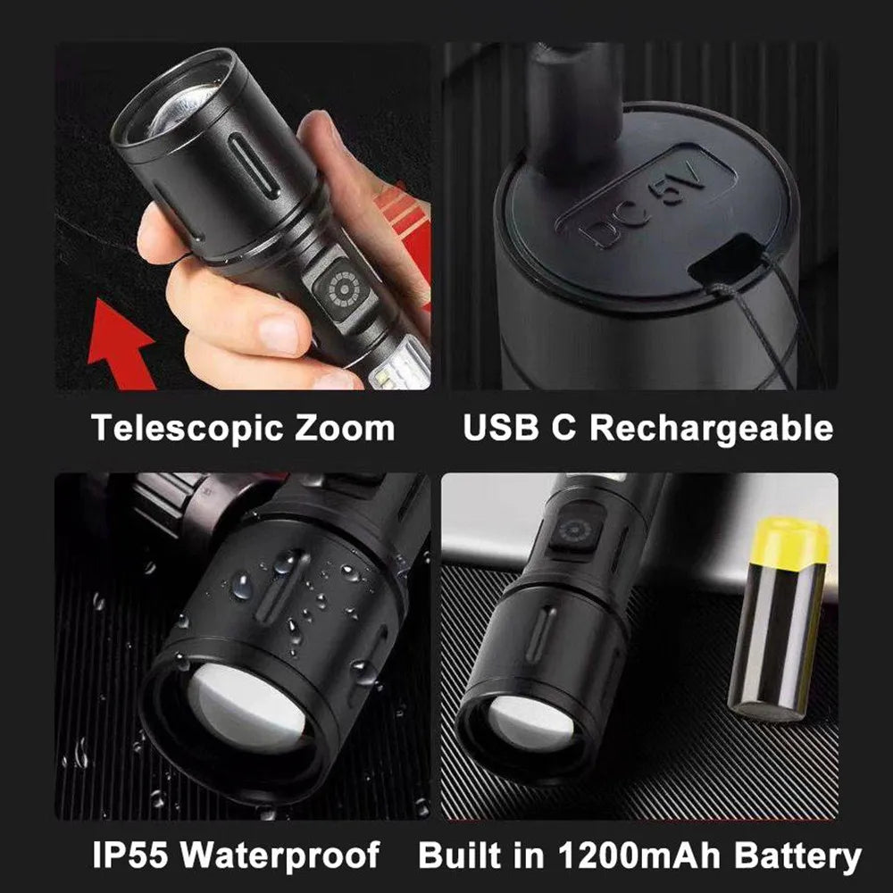 Ruilang RL-618 Portable Rechargeable Powerful LED Flashlight