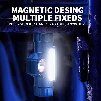 2 in 1 Headlight Torch Lamp – 3W LED+COB with Built-in Battery, Waterproof & USB Charge