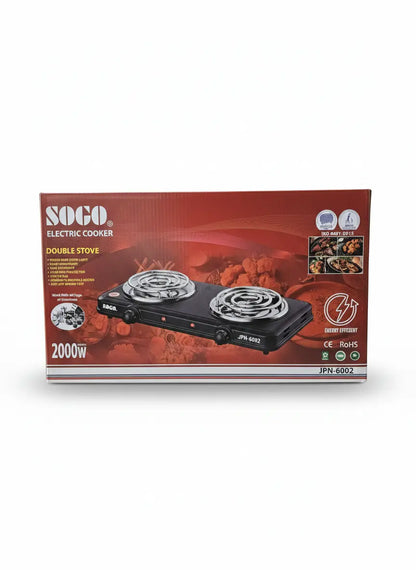 Sogo Electric Cooker – Energy-Saving Double Stove (2000 watts)